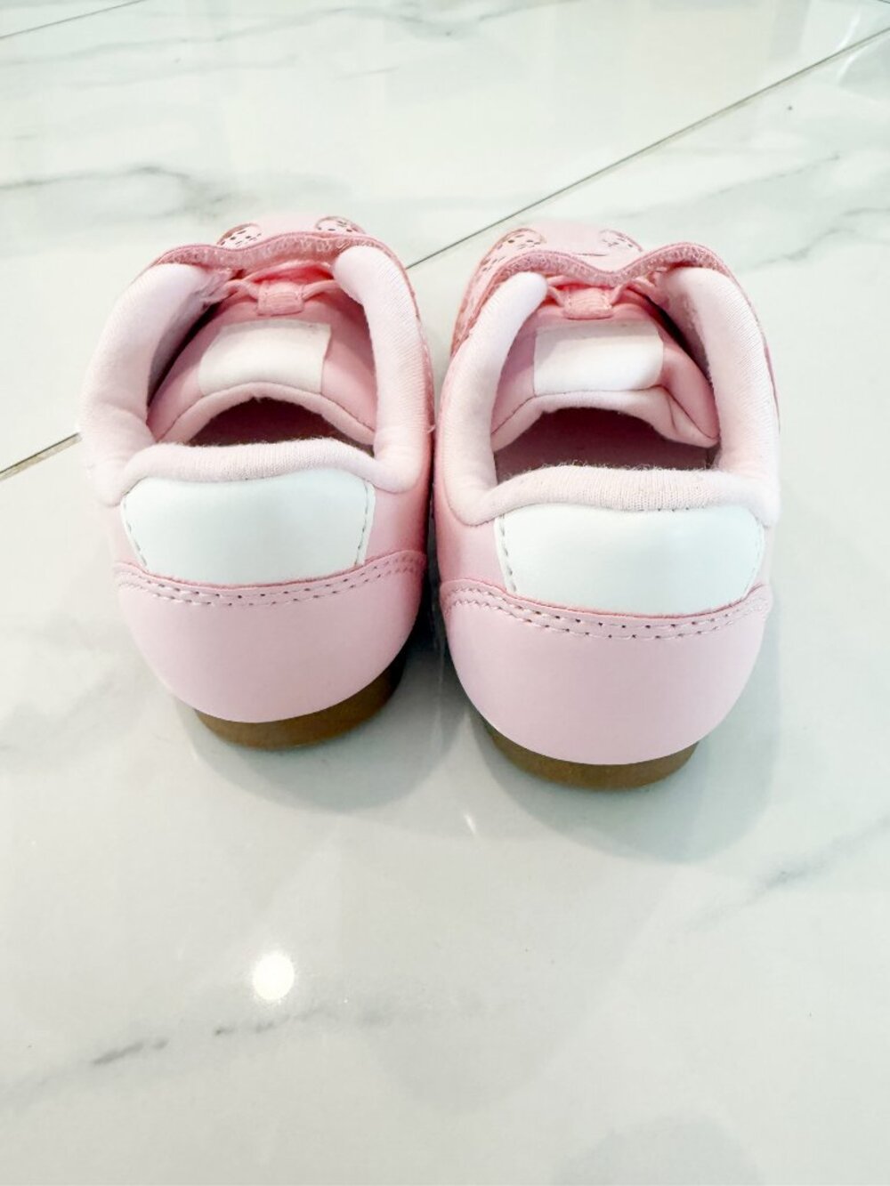 Cat & Jack Pink Floral Cutout Sneakers w/ Hook-and-Loop Strap 7 - Picture 5 of 8